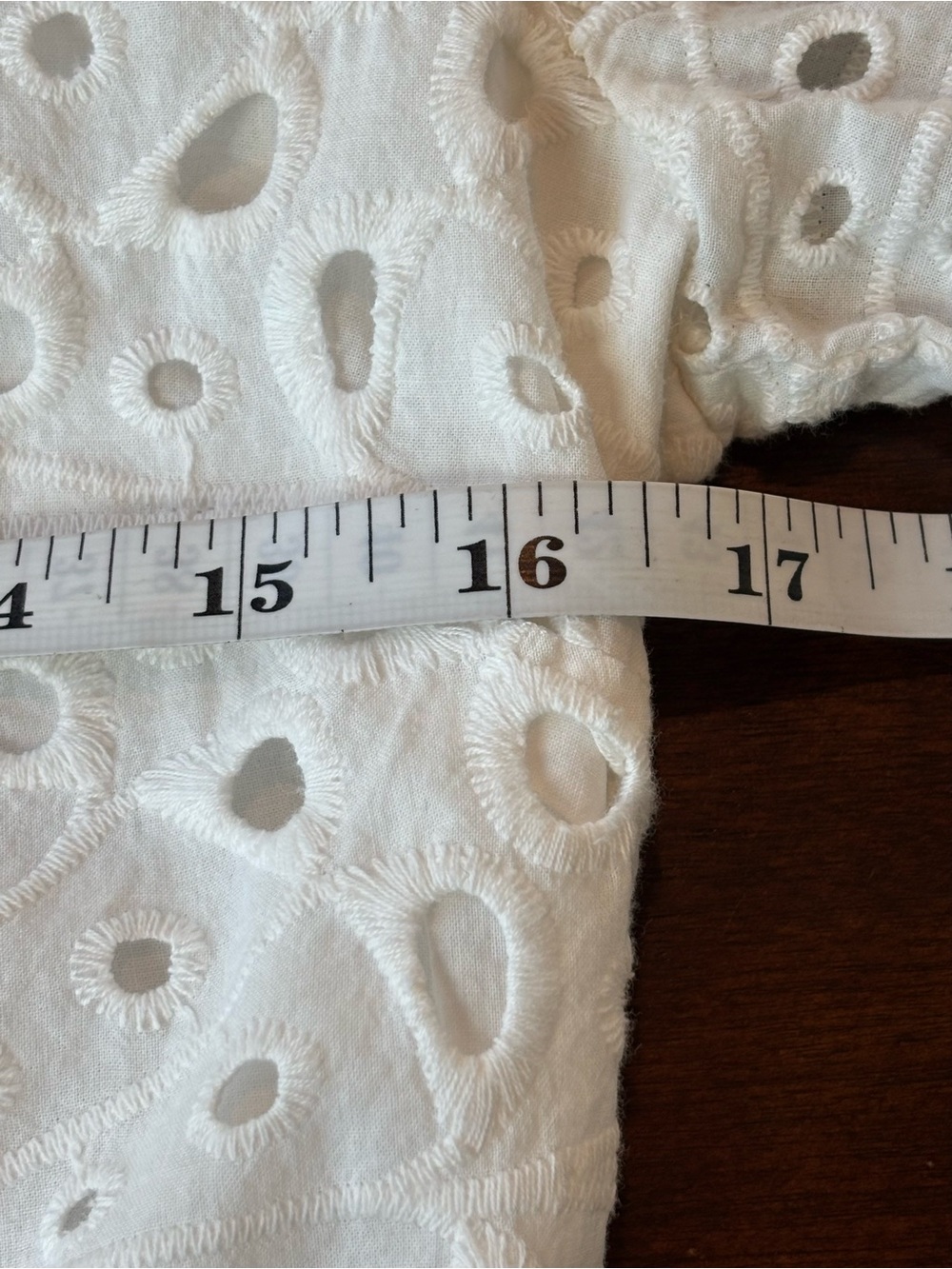 Zara White Eyelet Shirt Dress Collared Button Front Embroidered Size Small - Picture 6 of 10